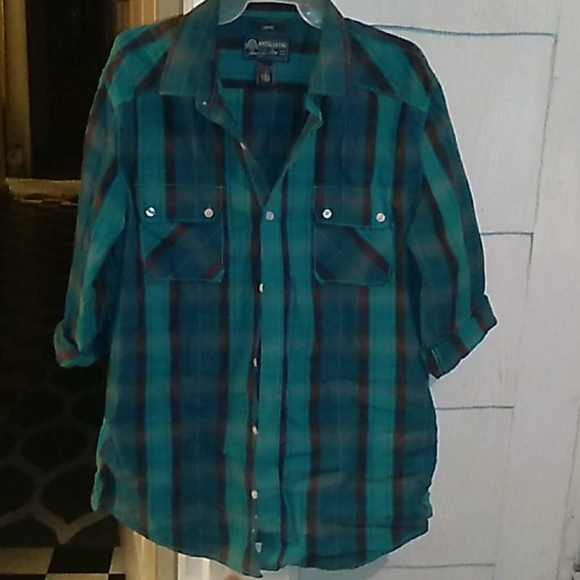 Large aqua blue long sleeved button down - Picture 1 of 3